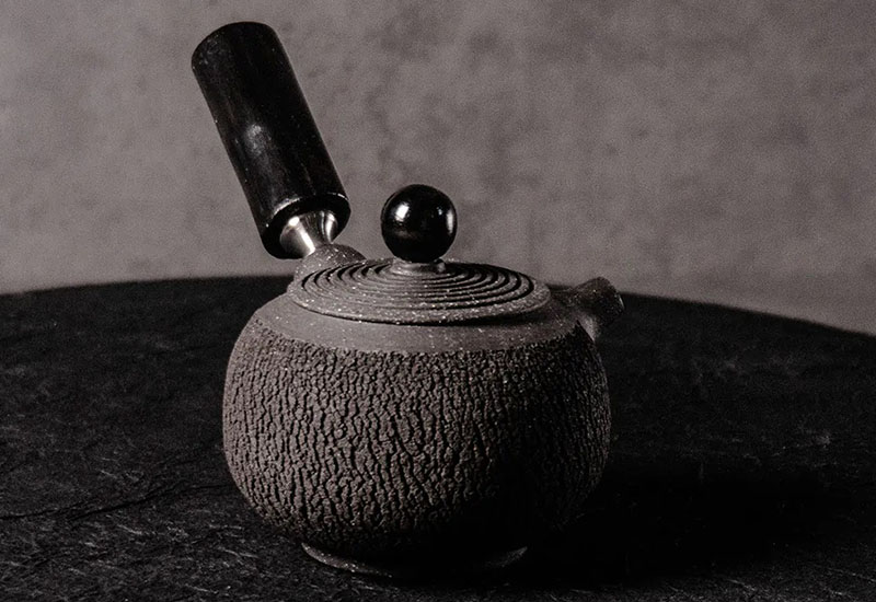 無我系列-原木側把承煙茶器